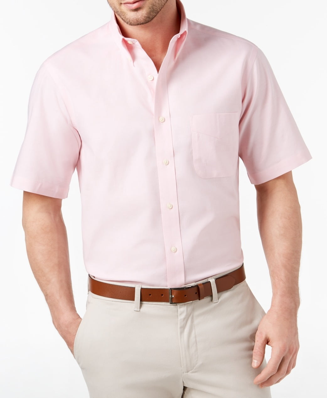 Club Room Dress Shirts Men Short Sleeve One Pocket Dress Shirt 16 1/2