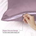 thumbnail image 6 of Unique Bargains Pillow Covers Silky Satin Zipper Pillowcases Set of 2 Mauve 21" x 31", 6 of 7