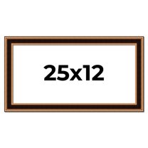 25x12 Frame Gold Brown Plein Air Vintage Solid Wood Picture Frame | 1.75 Inches Moulding Width |