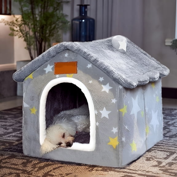 XIBUFE Dog House Indoor Memory Sponge, Foldable Dog House Kennel Bed Mat with Cushion for Small Medium Large Dogs Cats, Winter Warm Cat Nest Puppy Cave Sofa Pet Products (Small)