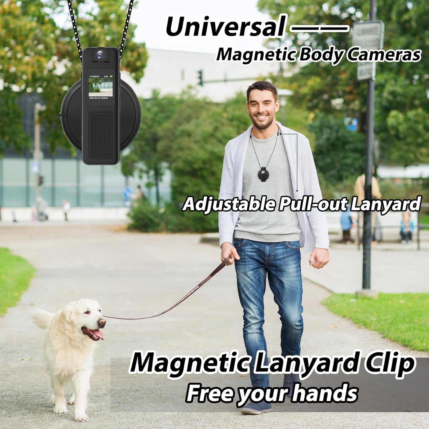 Mini Body Camera with Audio & Video Recording -1080p 64GB Camcorders -180° Rotatable Lens, with Night Vision, Loop Recording Worn Cams - for Personal Travel, Walking, Law Enforcement Outdoor