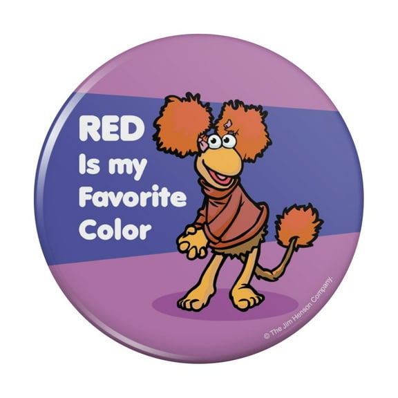 Red Is My Favorite Color Fraggle Rock Kitchen Refrigerator Locker Button Magnet