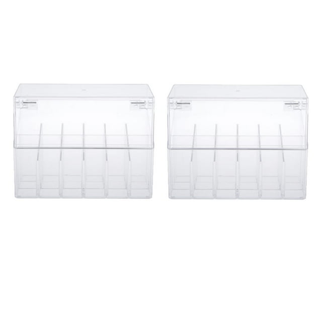 2x Lápiz labial transparente acrílico Organizador cosmético Maquillaje Maquillaje Soporte Caja de estante Regalo espacios Zulema Organizador de lápiz labial acrílico