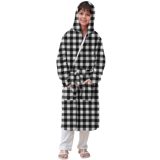 RXMEKW Peignoir à Capuche en Velours pour Filles, Pyjama à Manches Longues pour Enfants