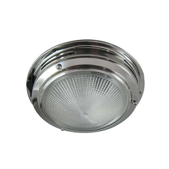 White Water - 2126S- 5-1/2", Incandescent 12V Stainless Dome Light with Rocker Switch