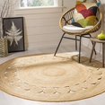 thumbnail image 1 of Safavieh Natural Fiber Round Collection NF364A Handmade Boho Charm Farmhouse Jute Area Rug, 3 x 3 Round, Natural, 1 of 3