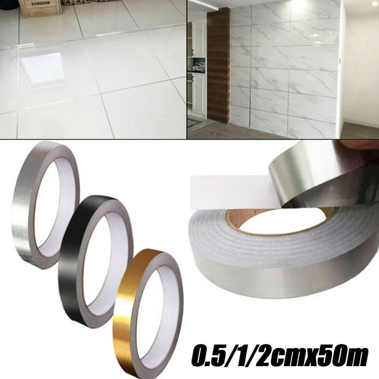 50M Silver Ceramic Tile Mildewproof Gap Tape Decor Self Adhesive