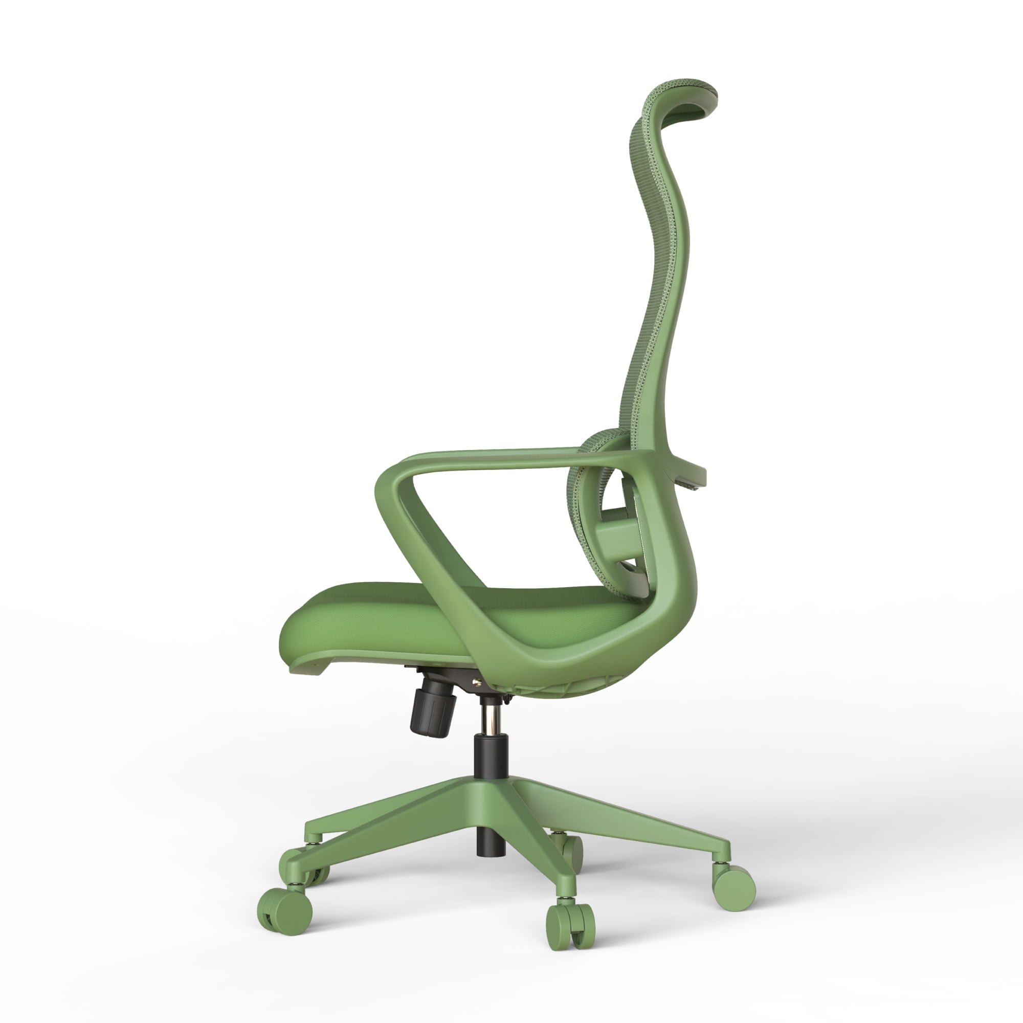 Ergonomic High Back Office Chair with Adjustable Lumbar Support & 3D Armrests, Modern Swivel Executive Task Chair for Conference Room, Green