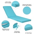 thumbnail image 3 of Unique Choice 74.4"L x 22.05"W x 2.76"H Chaise Lounge Cushion, Outdoor Indoor Patio Polyester Chair Cushion,SKY BLUE 2PCS, 3 of 6