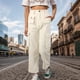 thumbnail image 5 of Gibobby Pantalones tipo cargo mujer Pantalones Cargo Mujer Cintura Alta Holgados Ajuste Relajado Pantalones De Pierna Ancha Rectos Joggers Ligeros(Blanco,M), 5 of 5