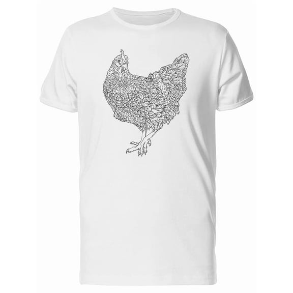 A Highly Detailed Chicken B&W Tee Men's -Image by Shutterstock