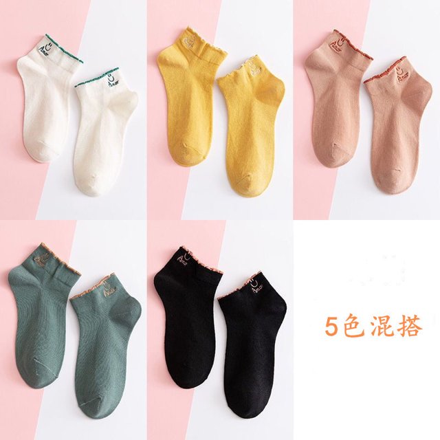 Calcetines de algodón de verano para mujer Calcetines para hombre Calcetines náuticos para mujer Calcetines cortos de doble aguja para hombre Calcetines