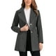 thumbnail image 1 of Abrigo de mujer con solapa, de un solo botón, hasta el muslo, talla XL, gris oscuro, 1 of 6