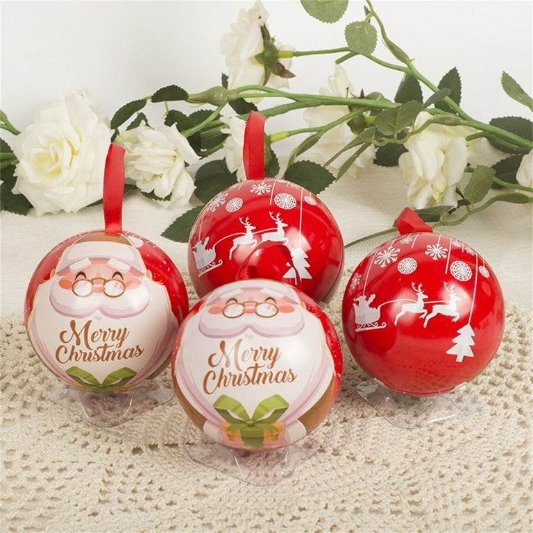 Heiheiup Christmas Candy Jar Hanging Decorations Creative Christmas  Tinplate Candy Ball Box Christmas Tree Hanging Ball Decorations Pendants  That Can Be Given As Gifts Clear Jewels for Crafting 