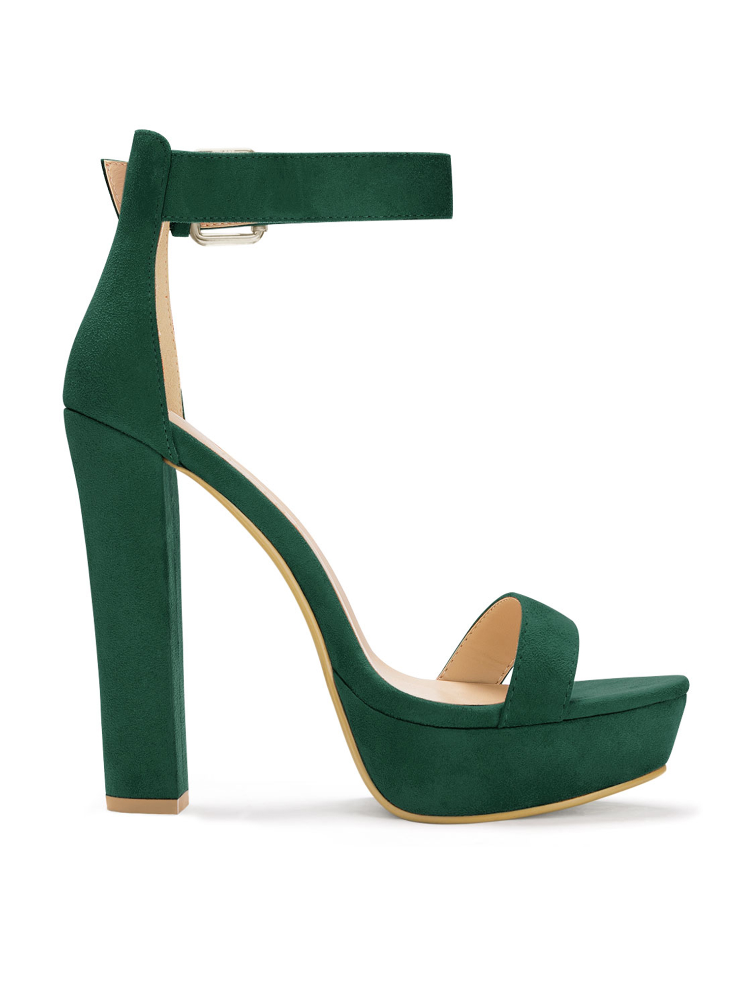 DARING DIVA Women's Platform High Chunky Heel Sandals Green US 10.5/UK 8.5/EU 41