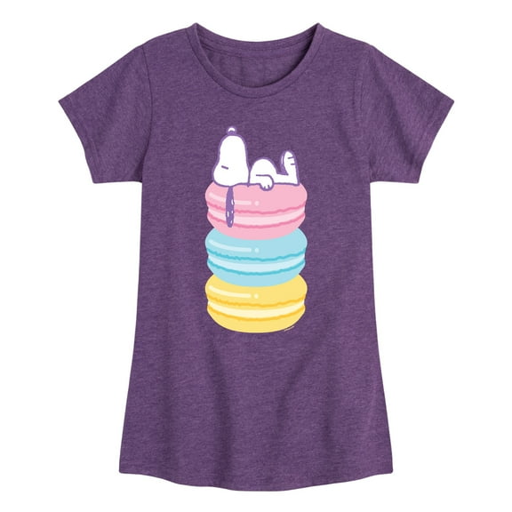 Peanuts - Snoopy Stacked Macarons - Youth Girls Short Sleeve Tee