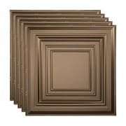 FASÄDE Traditional Style/Pattern 3 Decorative Vinyl 2ft x 2ft Lay in Ceiling Panel in Argent Bronze (5 Pack)