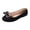 Black, variant on Women's Bow Decor Loafers Slip On Pointed Toe Low Heel Flock Upper for Casual Daily Work Party Footwear