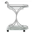 thumbnail image 3 of Monarch Specialties Elfman 2-Shelve Serving Cart Chrome And White, 3 of 7