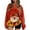 Deep Red, variant on Women's Fleece Hoodie Long-Sleeve Round Neck Casual Comfortable Loose-Fit Lightweight Women's Hoodie with Christmas Print