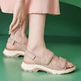 thumbnail image 6 of Gubotare Wide Sandals for Women 2025,Strappy Arch Support Flat Wedge Sandals Walking Sandals Women Open Toe Ankle Strap Comfortable Platform Slip-On Shoe for Summer Beach Casual (Light Pink,Size 11), 6 of 9