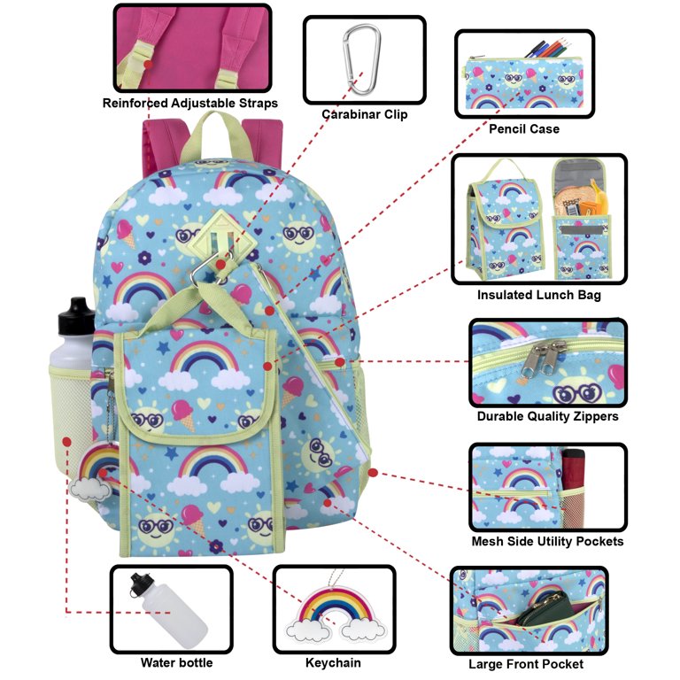 16 Inch Backpack With Matching Lunch Bag - Boys - Assorted Designs —