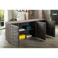 thumbnail image 5 of Diamond Sofa Bastille 69" 3-Door Solid Acacia Wood Sideboard in Smoke Grey Finish, 5 of 5