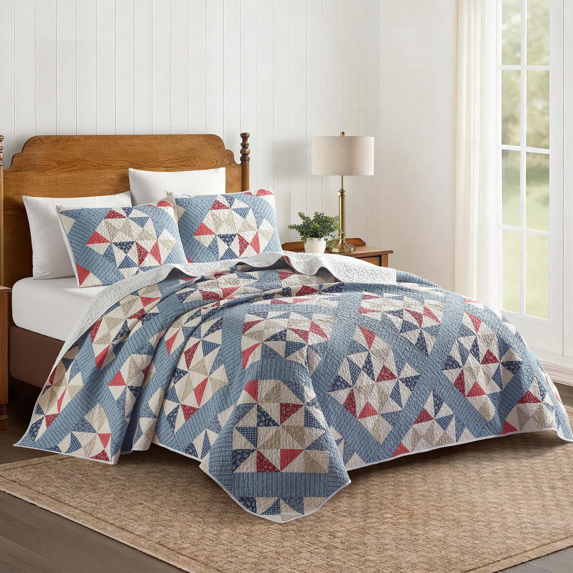 Americana Heartland Pieced Geometric 3-Pc King Quilt Set - Multi, All Ages