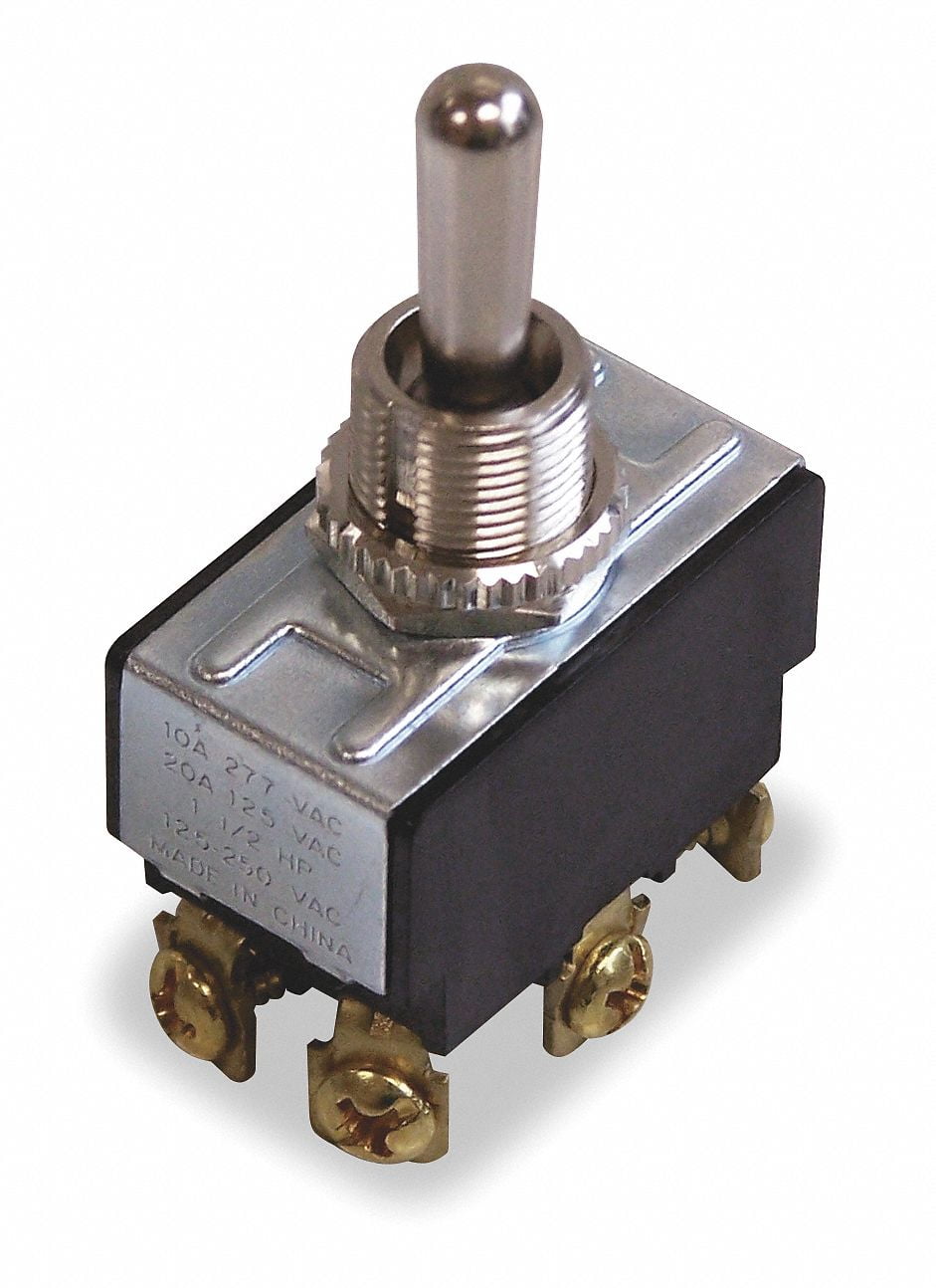 ON 6 TERMINALS 20A @ 125 VAC 1-1/2HP -OFF- 10A @ 277 VAC TOGGLE SWITCH, ON 