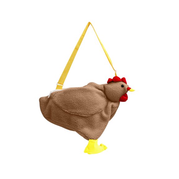 Eoozwa Cute Plush Chicken Large Capacity Shoulder Bag Novelty Animal Shaped Satchel Tote for Women, Adjustable Strap Crossbody Handbag for Cosmetics, Fun Gift for Chicken Lovers