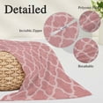 thumbnail image 3 of Coral Pink Morocco Body Pillow Covers 20"x60", Vintage Geometric Plaid Mahbudium Soft Brushed Microfiber Breathable Throw Pillow Covers, Pillowcase with Zipper for Couch Sofa Bedroom Living Room, 3 of 9