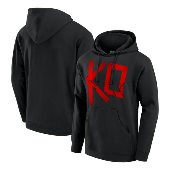 Men's Black Kevin Owens KO Red Tape Pullover Hoodie