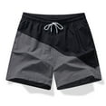 thumbnail image 6 of Yaoyar Men's Color Block Drawstring Pocketed Elastic Waist Ocean Surf Swim Trunks Ice Silk Quick Dry ‌Knee-Length TrousersGym Running Shorts,Dark Gray,2XL, 6 of 7