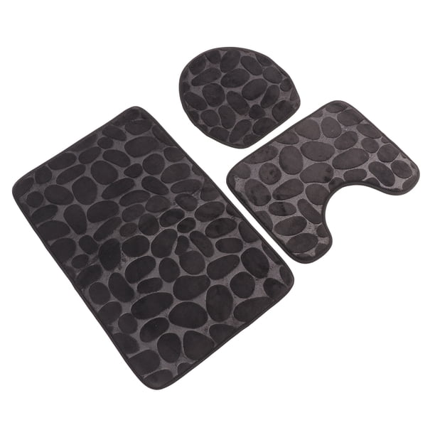 Juego De 3 Alfombras De Baño, Incluye Alfombrilla De Contorno De Inodoro En Forma De U, Juego De Alfombras Para Tapa De Inodoro, Alfombrilla Suave, Antideslizante, Absorbente,