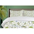 thumbnail image 4 of Ambesonne Nature Duvet Cover Set, Rural Wild Botanical Layout, 2-Calking, Lime Green and Ceil Blue, 4 of 7