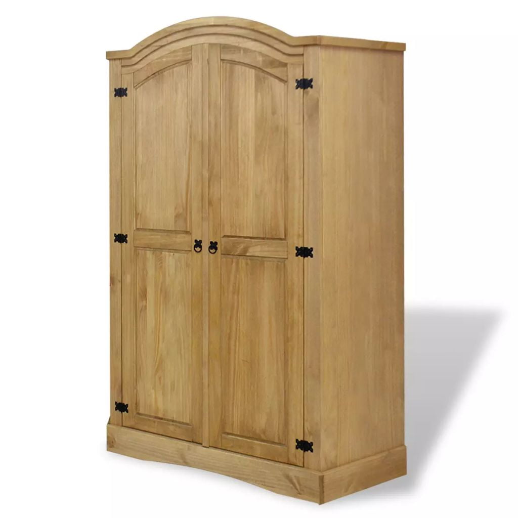 Kepooman Modern Pinewood Closet Wardrobe with 2 Door for Bedroom, 39.8" x 20.5" x 66.9", Brown Kepooman Modern Pinewood Closet Wardrobe with 2 Door for Bedroom, 39.8" x 20.5" x 66.9", Brown