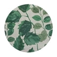 thumbnail image 4 of Orinice Green Leaf Pattern Round Table Cover Stain Resistant Washable for Indoor Outdoor Kitchen Dining Wedding Parties with Elastic Edge 100% Polyester Fiber 46-50, 4 of 8