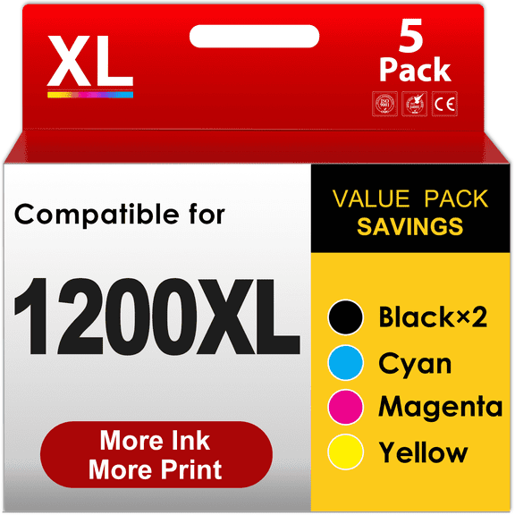 1200 Ink for Canon 1200XL PG 1200 Ink Cartridges for Printers MB2720 MB2320 (5 Pack)