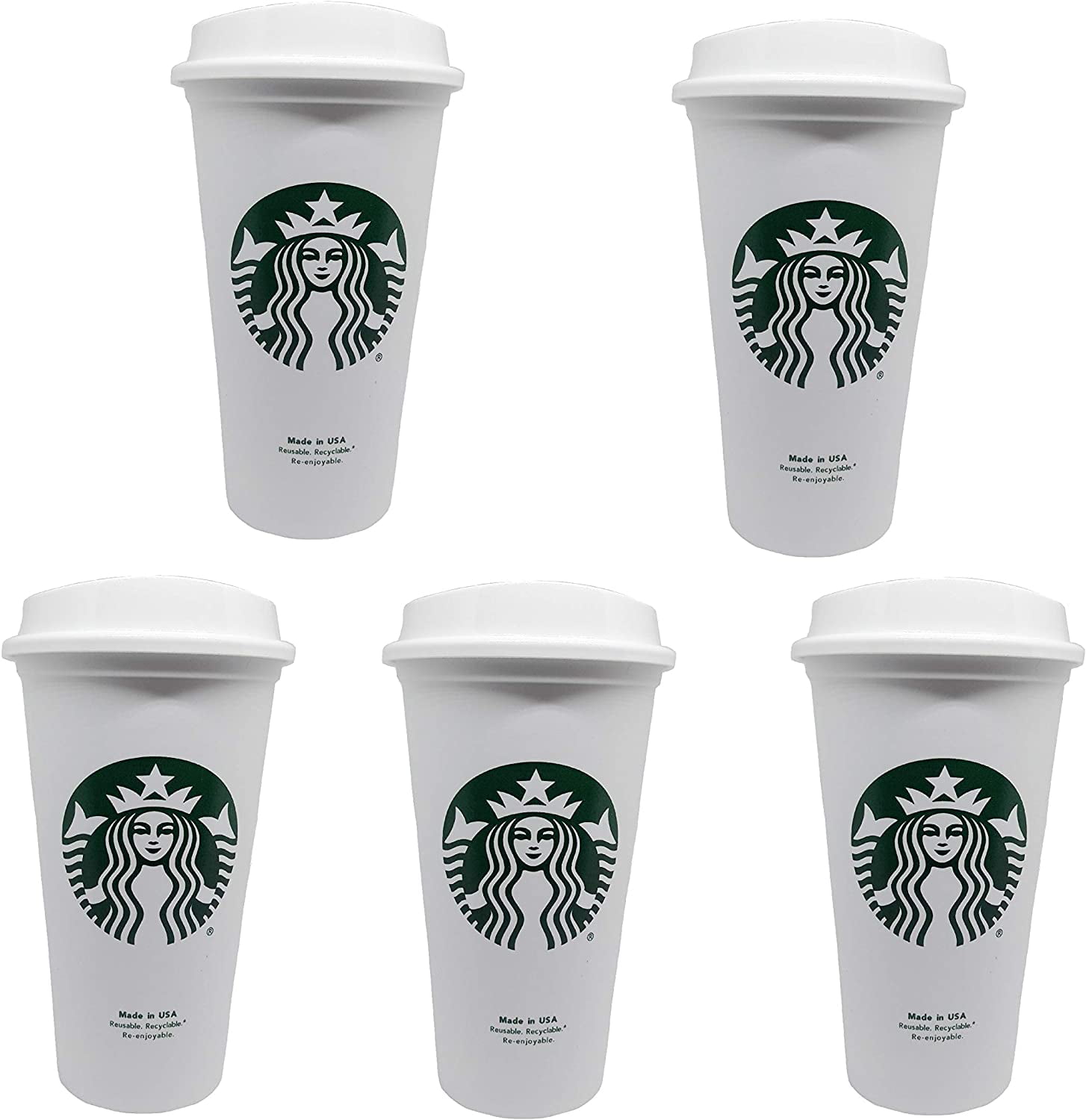 Starbucks Reusable Travel Cup To Go Coffee Cup Grande 16 Oz 5 Pack