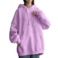 thumbnail image 4 of Dpytoraw Women's Pocket Hoodie, Long Sleeve Pullover for Everyday Casual Purple M, 4 of 6