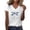 White, variant on Womens T Shirts Graphic Summer Short Sleeve V Neck Casual Dragonfly Layer Clothes White L