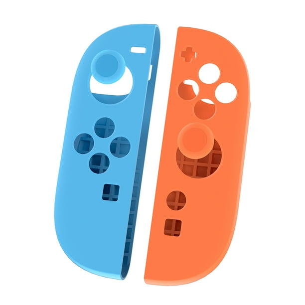 Para el interruptor 2 Joy-Con Many Case silicona con tapas empuñadura pulgar () azul naranja