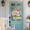 thumbnail image 4 of Dvkptbk Easter Decorative Door Hanger Wooden Hanging Sign with Colorful Egg and Rabbits Print Large Size Holiday Door Decoration Suitable for Easter easter decorations, 4 of 6