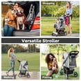 thumbnail image 4 of Infans Folding Pet Stroller 4-Wheel Pet Travel Carrier w/Storage Basket Gray, 4 of 7