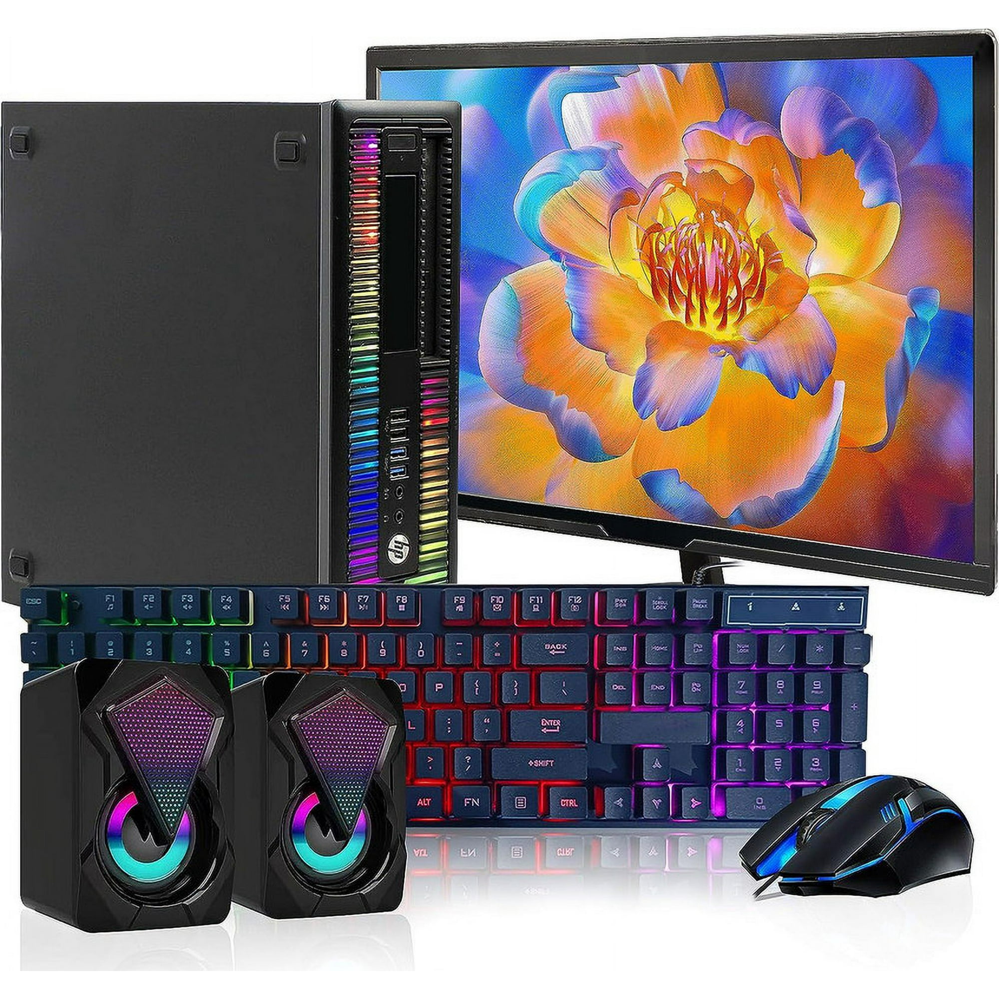 Refurbished Grade A HP RGB Gaming Desktop PC, Intel Quad Core I5