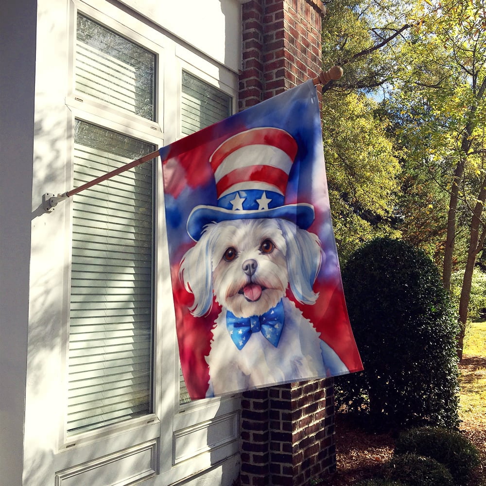 Maltese Patriotic American House Flag 28 in x 40 in