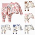 thumbnail image 2 of HFHAPW Two Piece Kids Pajamas Cute Graphic Print Girl Boys Pajama Set Toddler Sleepwear for Fall and Winter Seasons, 2 of 9