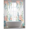 thumbnail image 5 of Marine Life Sheer Curtains 96 Inch Length 2 Panels for Living Room, Nautical Underwater Coral Shell Starfish Watercolor Voile Kitchen Curtain Set, Luxury Privacy Drapes Window Treatment for Bedroom, 5 of 7