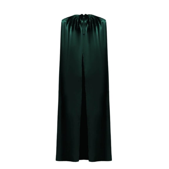 Iyufng Unisex Satin Long Cape Gathered Neck Cloak Superhero Vampire Cosplay Outfit for Halloween Carnival Stage Performance