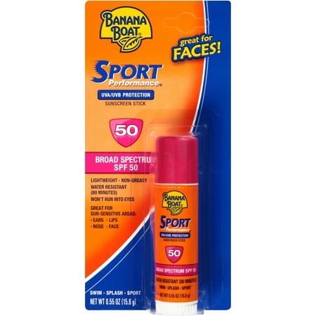 Banana Boat Sport Performance SPF 50 UVB Sunscreen Stick, .55 oz